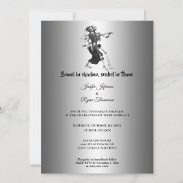Gothic halloween wedding Invitation Kaart