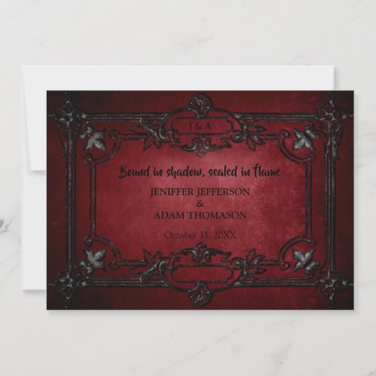 Gothic Halloween wedding invitation Kaart (Voorkant)