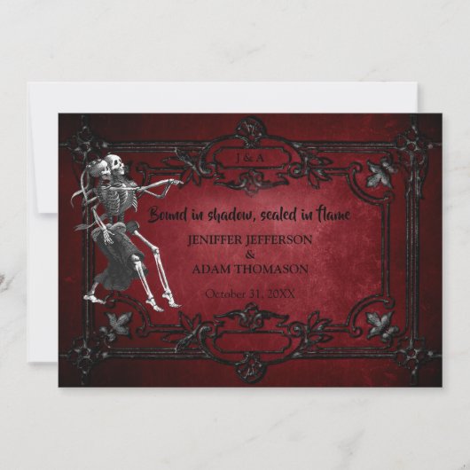 Gothic Halloween wedding invitation Kaart (Voorkant)