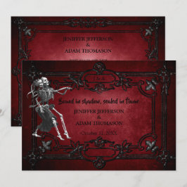 Gothic Halloween wedding invitation Kaart