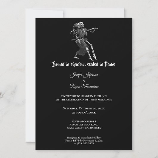 Gothic halloween wedding Invitation Kaart (Voorkant)