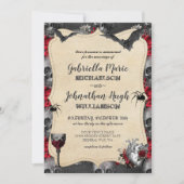 Gothic  Halloween Wedding Invitation Kaart (Voorkant)