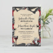Gothic  Halloween Wedding Invitation Kaart (Staand voorkant)