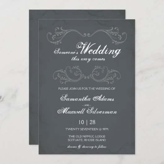 Gothic Halloween Wedding Kaart (Voorkant / Achterkant)