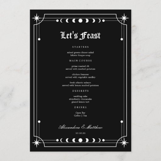 Gothic Halloween Wedding Menu (Voorkant)