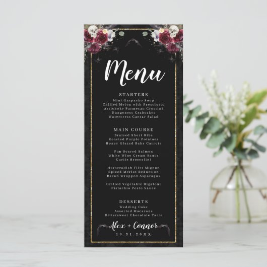 Gothic Halloween Wedding Menu (Staand voorkant)