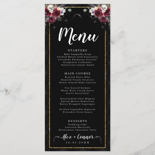 Gothic Halloween Wedding Menu (Voorkant)