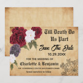  Gothic Halloween Wedding Save the Date (Voorkant / Achterkant)