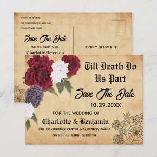  Gothic Halloween Wedding Save the Date Aankondigingskaart