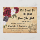  Gothic Halloween Wedding Save the Date Aankondigingskaart (Voorkant)