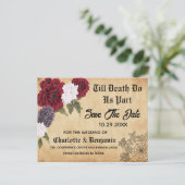  Gothic Halloween Wedding Save the Date Aankondigingskaart (Staand voorkant)