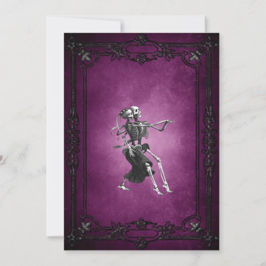 Gothic halloween wedding save the date invitation aankondiging (Achterkant)