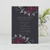 Gothic halloween wedding save the date invitation aankondiging (Staand voorkant)