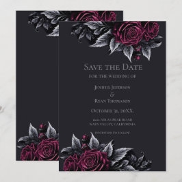 Gothic halloween wedding save the date invitation aankondiging