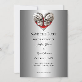 Gothic halloween wedding save the date invitation aankondiging
