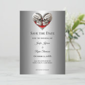 Gothic halloween wedding save the date invitation aankondiging (Staand voorkant)
