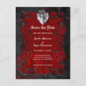 Gothic halloween wedding save the date postcard aankondigingskaart (Voorkant)