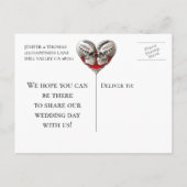 Gothic halloween wedding save the date postcard aankondigingskaart (Achterkant)