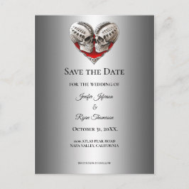 Gothic halloween wedding save the date postcard aankondigingskaart