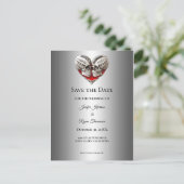 Gothic halloween wedding save the date postcard aankondigingskaart (Staand voorkant)