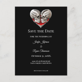 Gothic halloween wedding save the date postcard aankondigingskaart