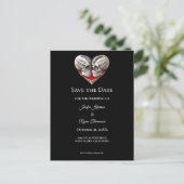 Gothic halloween wedding save the date postcard aankondigingskaart (Staand voorkant)