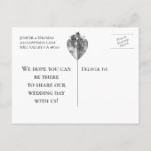 Gothic halloween wedding save the date postcard aankondigingskaart (Achterkant)