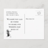 Gothic halloween wedding save the date postcard aankondigingskaart (Achterkant)
