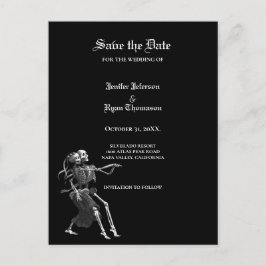 Gothic halloween wedding save the date postcard aankondigingskaart