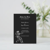 Gothic halloween wedding save the date postcard aankondigingskaart (Staand voorkant)