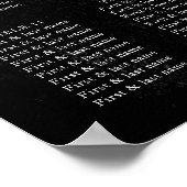 Gothic Halloween Wedding Seating Chart Poster (Hoek)