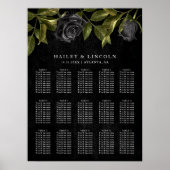 Gothic Halloween Wedding Seating Chart Poster (Voorkant)