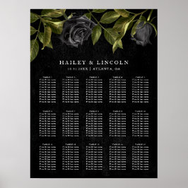Gothic Halloween Wedding Seating Chart Poster