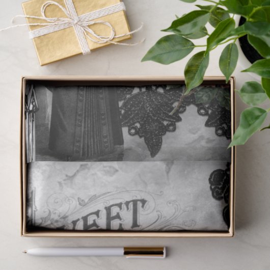  Gothic Halloween weduwe Ephemera Tissuepapier (Geschenk)