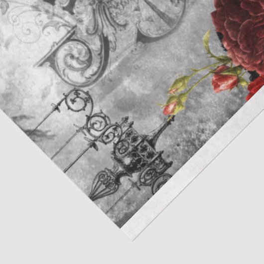 Gothic Halloween weduwe Ephemera Tissuepapier (Detail)