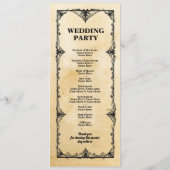 Gothic Halloween Welcome Menu Wedding Ceremony (Achterkant)