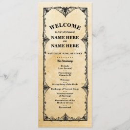 Gothic Halloween Welcome Menu Wedding Ceremony