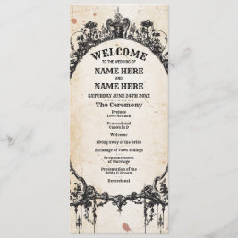 Gothic Halloween Welcome Menu Wedding Ceremony