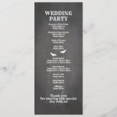 Gothic Halloween welkom menu huwelijksceremonie (Achterkant)