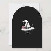 Gothic Halloween White Lace Witch Hat Baby Shower Kaart (Achterkant)