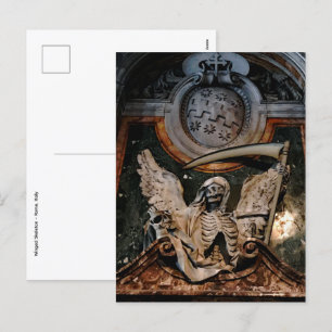 Gothic Halloween Winged Skeleton Holiday Briefkaar Feestdagenkaart