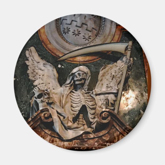 Gothic Halloween Winged Skelton Magneet (Voorkant)