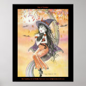 Gothic Halloween Witch Cat Poster (Voorkant)