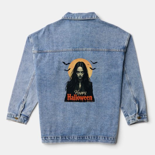 Gothic Halloween Witch Denim Jacket (Achterkant)