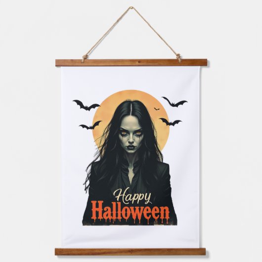 Gothic Halloween Witch Hangend Wandkleed (Voorkant)
