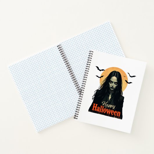 Gothic Halloween Witch Notitieboek (Binnen)