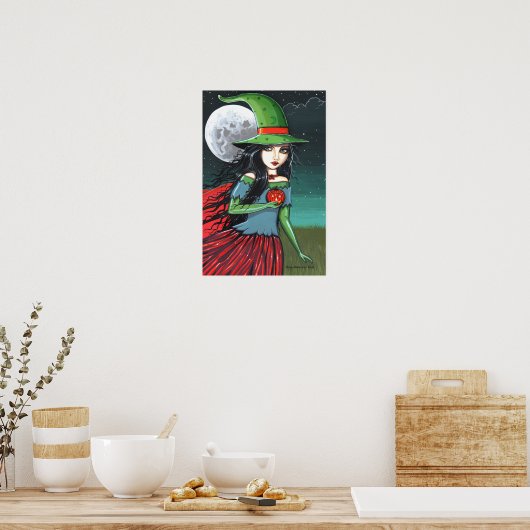 Gothic Halloween Witch Poster van Molly Harrison (Keuken)