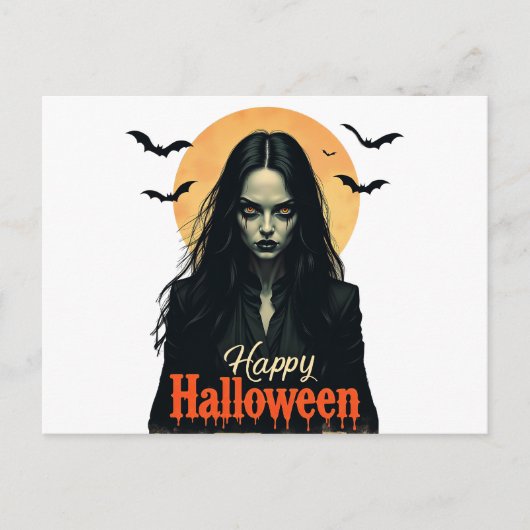 Gothic Halloween Witch Uitnodiging Briefkaart (Voorkant)