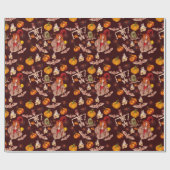 Gothic Halloween Witches Skeletons Patroon Cadeaupapier (Vlak)
