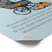 Gothic Halloween Zeg niet Baby Blue Shower Game Poster (Hoek)